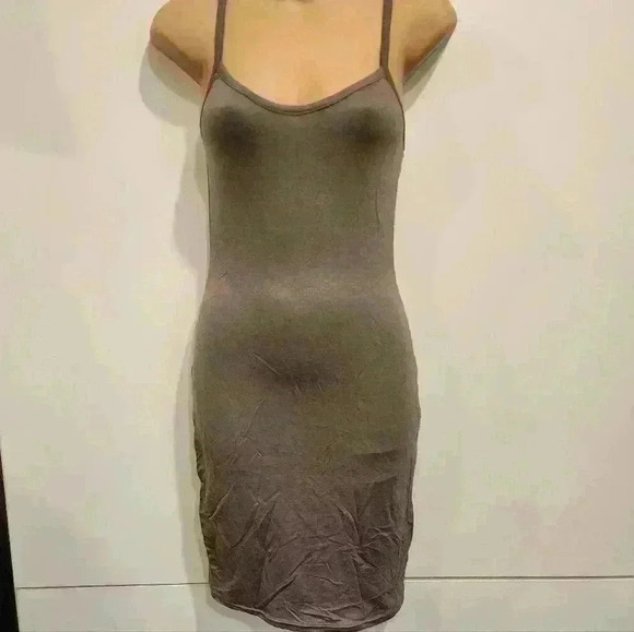 NWT Boohoo Women's Freida Basic Strappy Cami Bodycon Dress - KHAKI - Picture 3 of 12